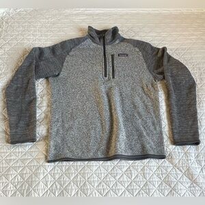Patagonia Gray Zip Up Sweater with Heathered Design